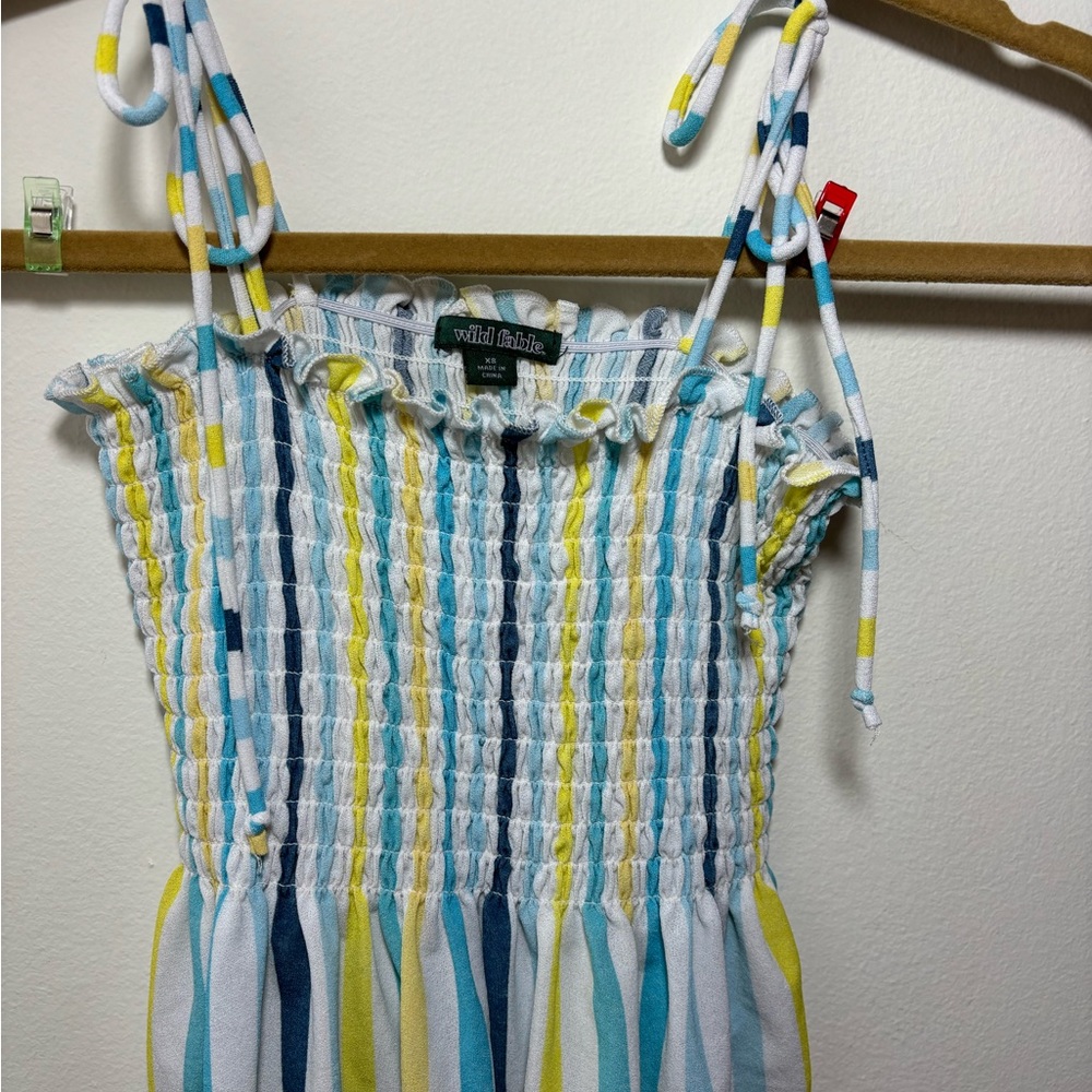 Wild fable smocked striped crop size xsmall 149